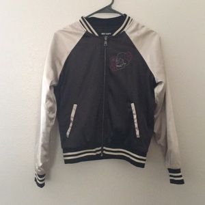 Satin zip up jacket